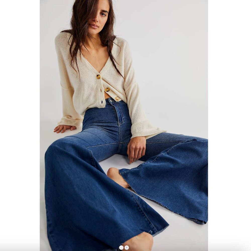 We The Free Just Float On Flare Jeans in Jericho Blue